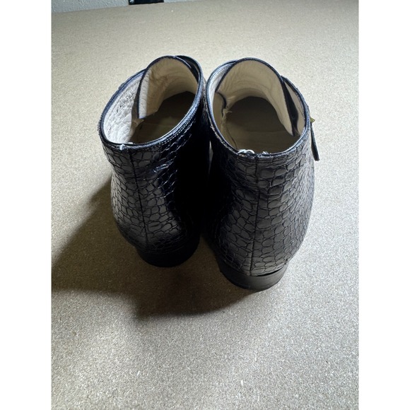 Bally Allison Black Leather Croc Embossed Monk Strap Ankle Boots Mad in Italy 8N main image 7